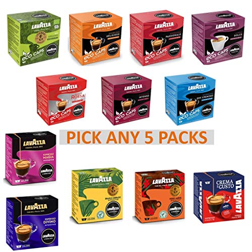 Lavazza a Modo Mio Coffee Pods. Pick Any 5 Packs Including New Eco Compostable Capsules Passionale, Intenso, Dolce