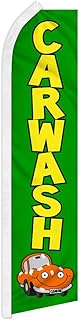 Car Wash Green Swooper Advertising Flag - Perfect for Car Washes. Detailing Locations, Dealerships