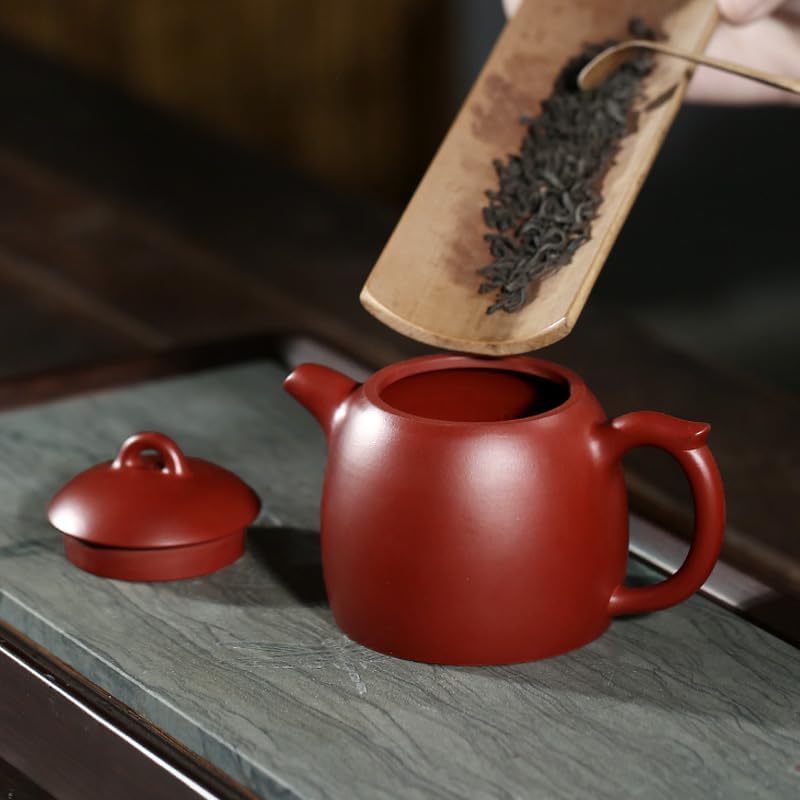 Ceramic Pot Chinese Purple Clay Multifunctional Teapot Household Hand-carved Teapot Tea Ceremony Supplies Coffee Pot Loose Leaf Tea Steeper Chinese Teapot Red 2