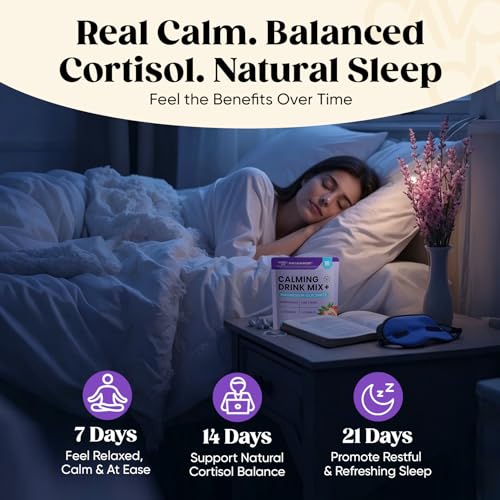 Image of Venture Pal Calm Drink Mix, 12-in-1 Cortisol Reducer & Sleep Aid | Magnesium Glycinate, Ashwagandha, L-Theanine & Vitamin D, Calm Magnesium Powder for Relax & Focus, No Sugar
