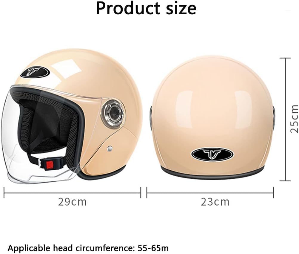 Riding Tribe Motorcycle Open Face Helmet Flip Up Dual Lens Clear