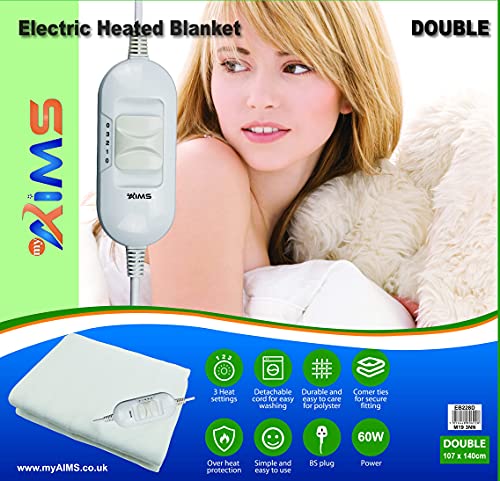 Electric Blanket Heated DOUBLE Under Bed Comfort Detachable Controller with 3 Heat Settings, Polyester, White Super Cosy Washable Fleece Heated Blanket Throws Pad, Coverlet (140x120cm 1x Control) - Cosy Home Interiors Electric Blanket Heated DOUBLE Under Bed Comfort Detachable Controller with 3 Heat Settings, Polyester, White Super Cosy Washable Fleece Heated Blanket Throws Pad, Coverlet (140x120cm 1x Control) - Image 4