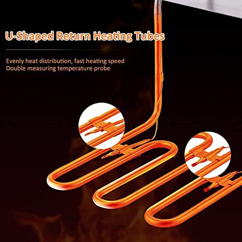 Casulo Electric Deep Fryer With Removable 2 X 6L Basket & Lid, 20.7Qt Commercial Deep Fryers With Temperature Limiter, Stainless Steel Double Fryer For Turkey, French Fries, Donuts And More #TOP3