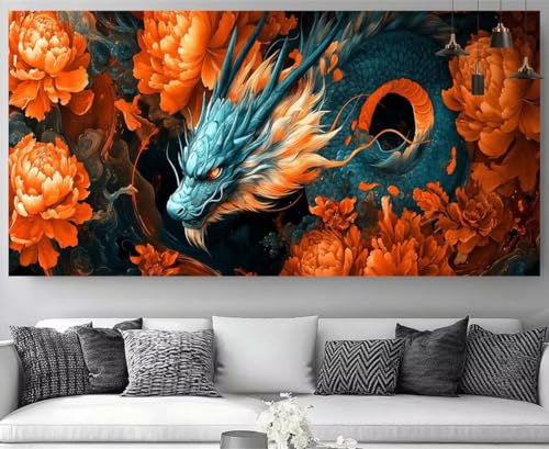 Broderie Diamant Dragon Japon XXL 30x60cm Kit Complet M-Y681