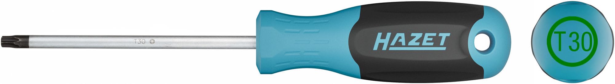 Hazet destornillador 811T/6, juego de 6 piezas con perfil interno TORX, mango antideslizante de 3 componentes, hoja redonda, SW T10-T30 | Perfil interior TORX, hoja cromada mate, punta bruñida, 563 g, hoja redonda, salida del perfil TORX interior