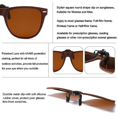 Long Keeper Clip On Sunglasses - Polarized Flip Up Clip-on Sunglasses for Women & Men - Over Prescription Glasses4