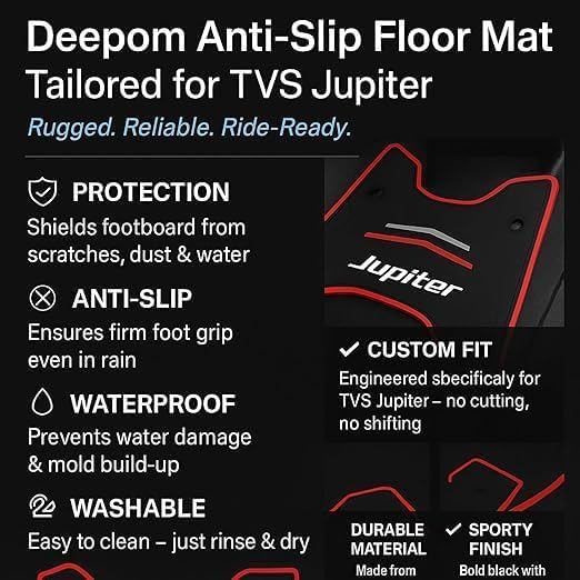 Image of Activa 6G Floor Mat | DEEPON Custom Fit Scooter Footboard Mat | Waterproof Anti-Slip Rubber | All-Weather Protection (Activa 6G)