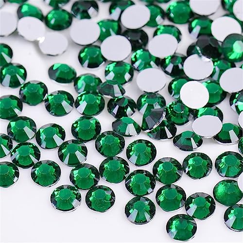 Image of 3000 Pieces SS6 2mm Flatback Rhinestones Clear Glass Round Gems Crystals for Nail Art DIY Crafts Clothes Shoes Bags （Dark Green）