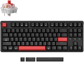 Keychron C3 Pro Custom Gaming Keyboard, Compact Numeric Keyless Layout, US Layout, Red LED Backlight, Wired Connected Mechanical Keyboard, Gasket Mount, Mac Windows Linux Compatible (Keychron K Pro