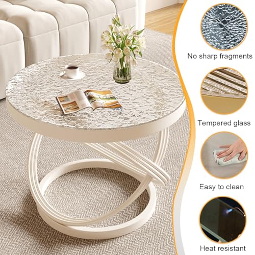 Table Basse en Verre Trempé Ripple Gold Facile À Assembler pour Salon - 6