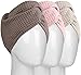 HBselect 3stk Haarturban 390 GSM Mikrofaser Handtuch schnelltrocknende Sauna Handtücher Haarkur Tockene Haare Kopfhandtuch mit Knopf (Rosa Grau Hellbraun)