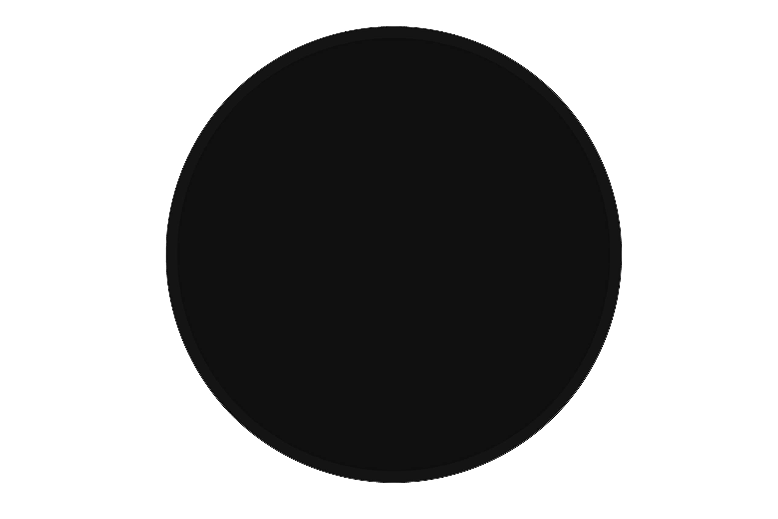 Euro Tische Piano in vetro e piano del tavolo in forma rotonda da 40 cm, fondo in vetro di sicurezza monolastra da 6 mm, perfetto come piano del tavolo, base (nero)