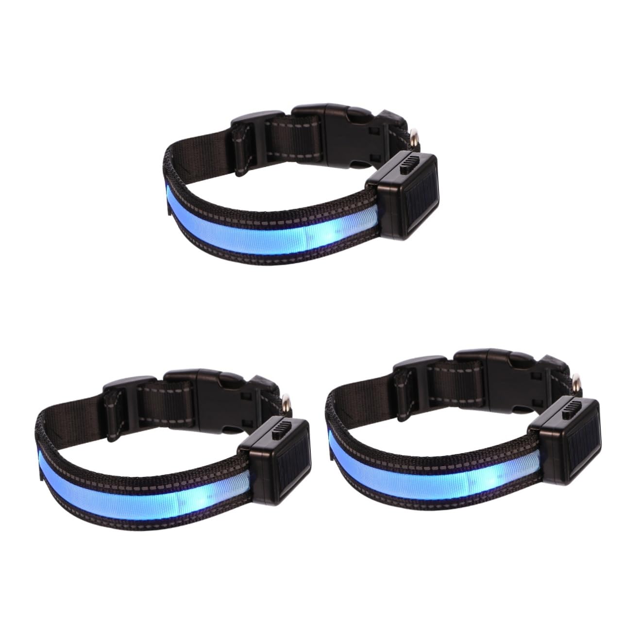 POPETPOP 3ensembles Collier LED Pet Lumineux Rechargeable USB pour Chien Collier Lumineux Solaire pour Nocturnes Et Sécurité Extérieur