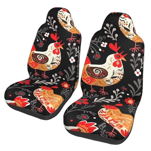 Protection de siège automobile de luxe avec motif coq et poules - 2
