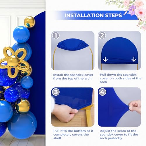 Cobertor de arco Babenest azul real para bodas set 3 miniatura 6