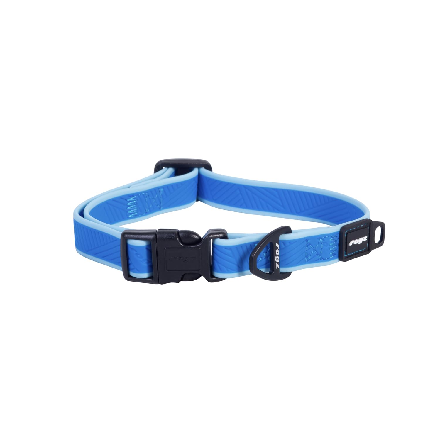 Rogz Amphibian Classic Dog Collar, Blue, Medium