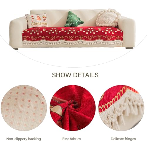 Housse de canapé chenille beige haut de gamme protection d'angle en L