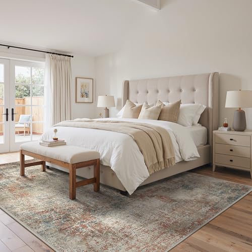 Image of BEIMO Area Rugs 9x12 for Living Room Bedroom, Modern Abstract Machine Washable Rug, Large Soft Low Pile Floor Carpet with Non Slip Backing for Dining Room, Multi