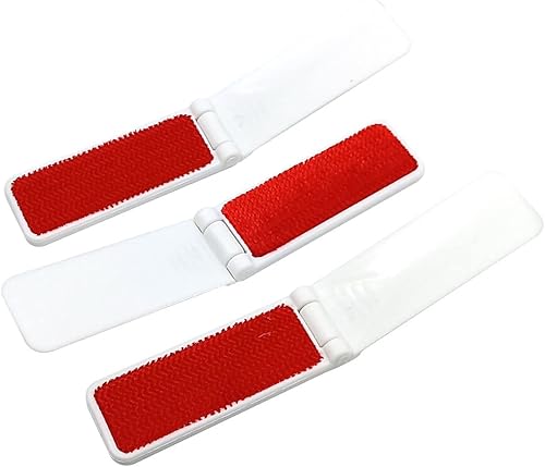 Miniatura 2 de GARASANI Paquete de 3 cepillos de plástico portátiles y plegables para ropa, removedor de pelo de mascotas, manual para sofá, cama, limpieza en