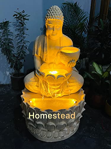 Image of Homestead Decore Solution Bowl Buddha Water Fountain for Home Decor & Living Room | Big Water Fountain for Offices & Home Decoration | Buddha Water Fountain Big Size