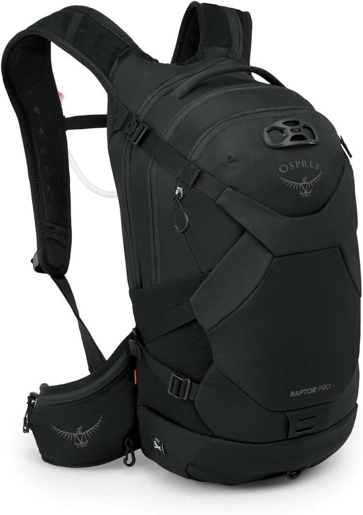 Osprey Raptor Pro Men's Mountain Bike Backpack: 2.5L Hydraulics Reservoir, D3O Back Armor for Aggressive Trails