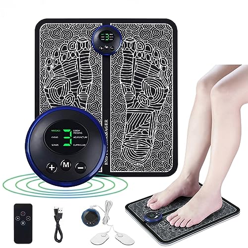 EMS Foot Massager, Foot Spa Massager,LCD Display with 6 Modes 9 Intensities,Foot Massagers for Pain Relief and Improve Circulation, Relax Your Foot with Rechargeable Feet Massager