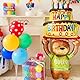 Gleemix Folienballon Happy Birthday Torten XXL, Bären Helium Ballons Geburtstag, Aufblasbare Torte Folienballon Geburtstag, Geburtstagsballons für Party Layout Ballon entzückende Tierballon Ballondeko
