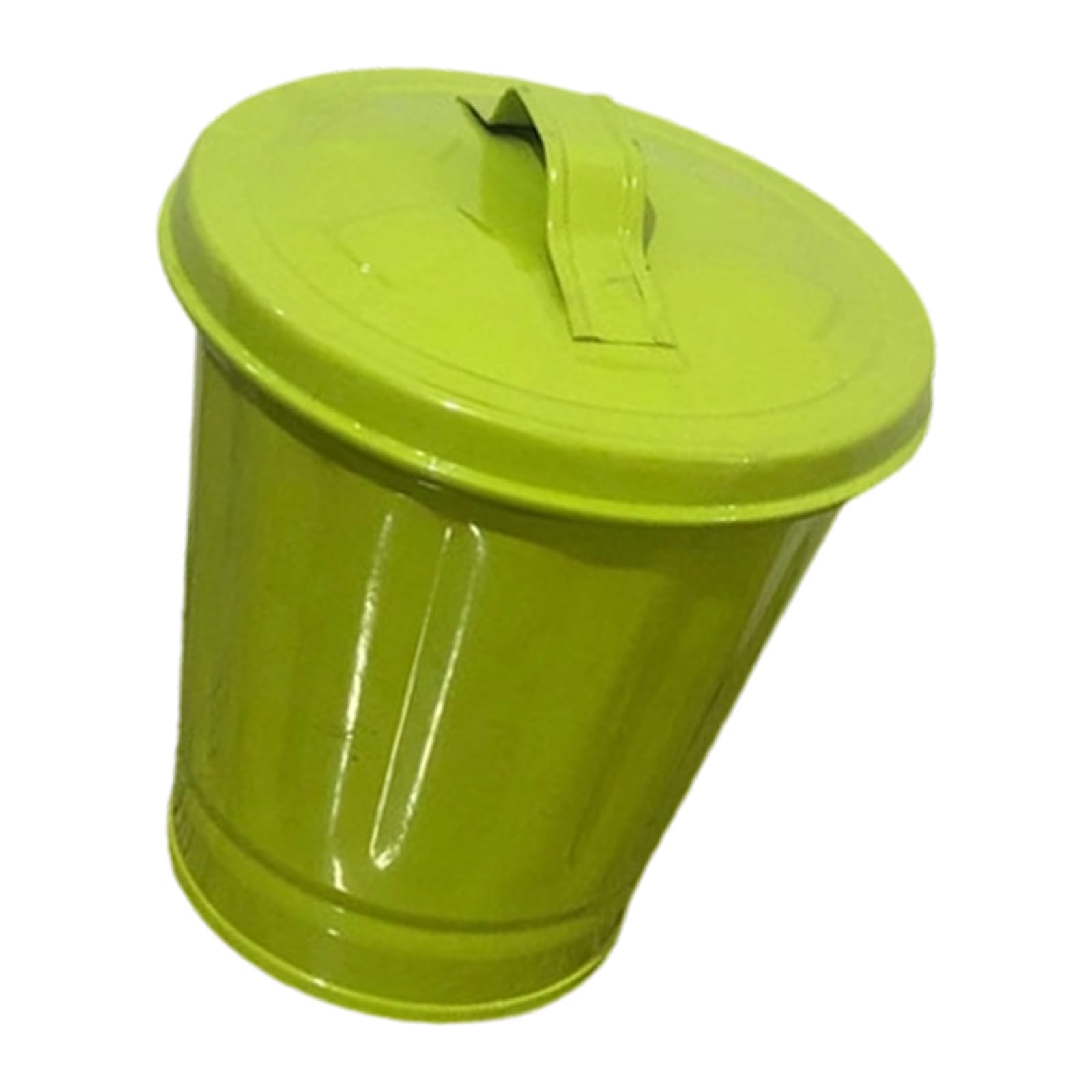 Oxxggkao Green Innovative Iron Themed Trash Bin Household Rubbish Container Small Wastebasket Creative Iron Trash Can