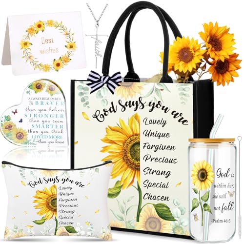Sacs fourre-tout chrétiens tournesol avec trousse et gobelet Capoda
