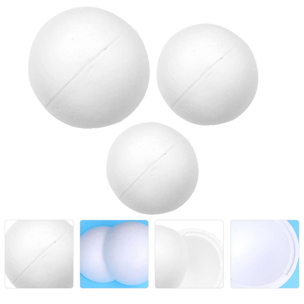 PRETYZOOM Styroporkugeln Basteln DIY Weiß Schaumkugeln 20cm 25cm 30cm Hohle Kugel Modellierung Weihnachten Hochzeit Festival Party Dekoration Schulprojekte Weihnachtsdeko Bastelbedarf