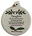 Daughter with Love Stole My Heart Porcelain Christmas Ornament Rhinestone Boxed