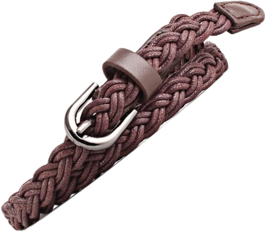 Een jurk, een riem, een vrouwelijke riem Riem for dames Levendig gevlochten Casual Pu-leer Dunne gesp Tailleriem Tailleriemen for dames for jurken Magere tailleband Decoratieve kleding (Color : G, S