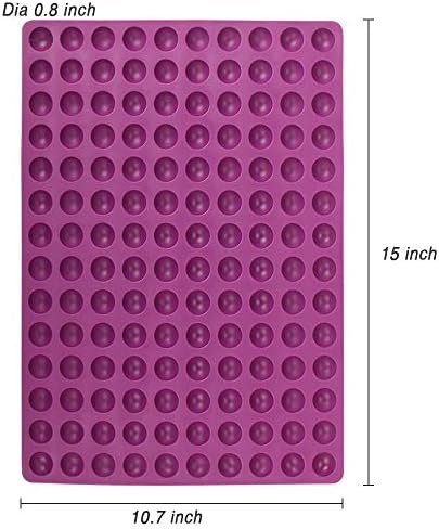 webake Dog Treat Mould Silicone Baking Mat 2 cm Dog Food Moulds 140 Cavity Hemisphere Baking Mould Round for Dog Biscuits, Puppy Cookies Chocolate Drop Mould - Purple