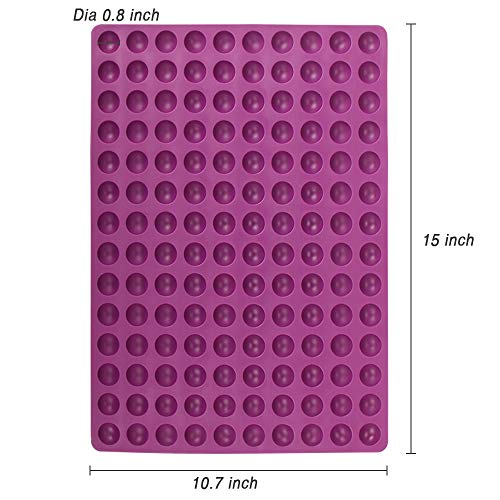 Webake Mini Round Silicone Molds, Semi Sphere Gummy Candy Molds, Baking Mat Cooking Sheet For Pets, Dog Treat Pan, Baking Mold Small Dot Cake Decoration, 140 Cavity (Purple-0.8 Inch) #TOP1