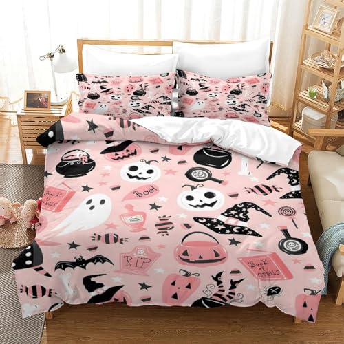 Parure de lit Halloween 135x200 microfibre avec housse de couette imprimée 3D