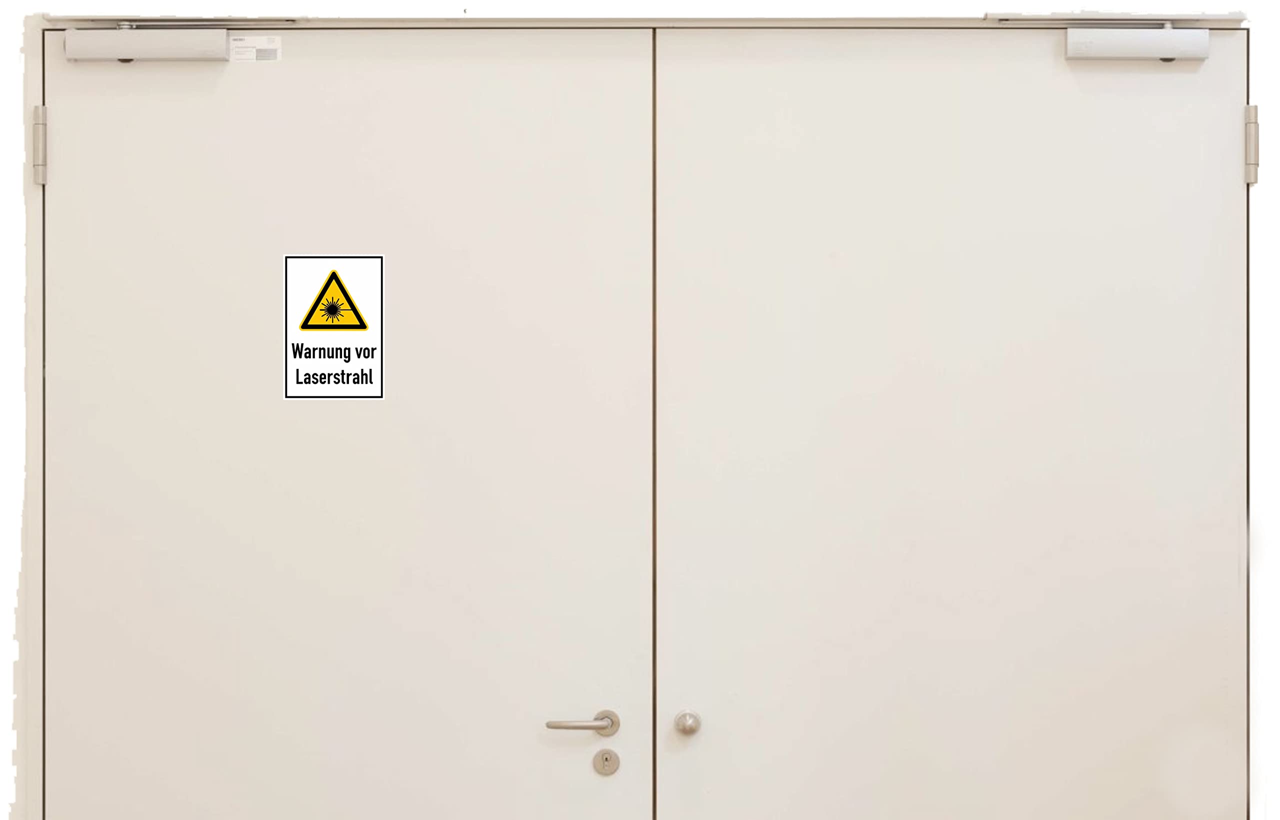 Warnaufkleber „Warnung Vor Laserstrahl“ – 23x16 Cm, Nach DIN EN ISO 7010, T-196, Aus PVC