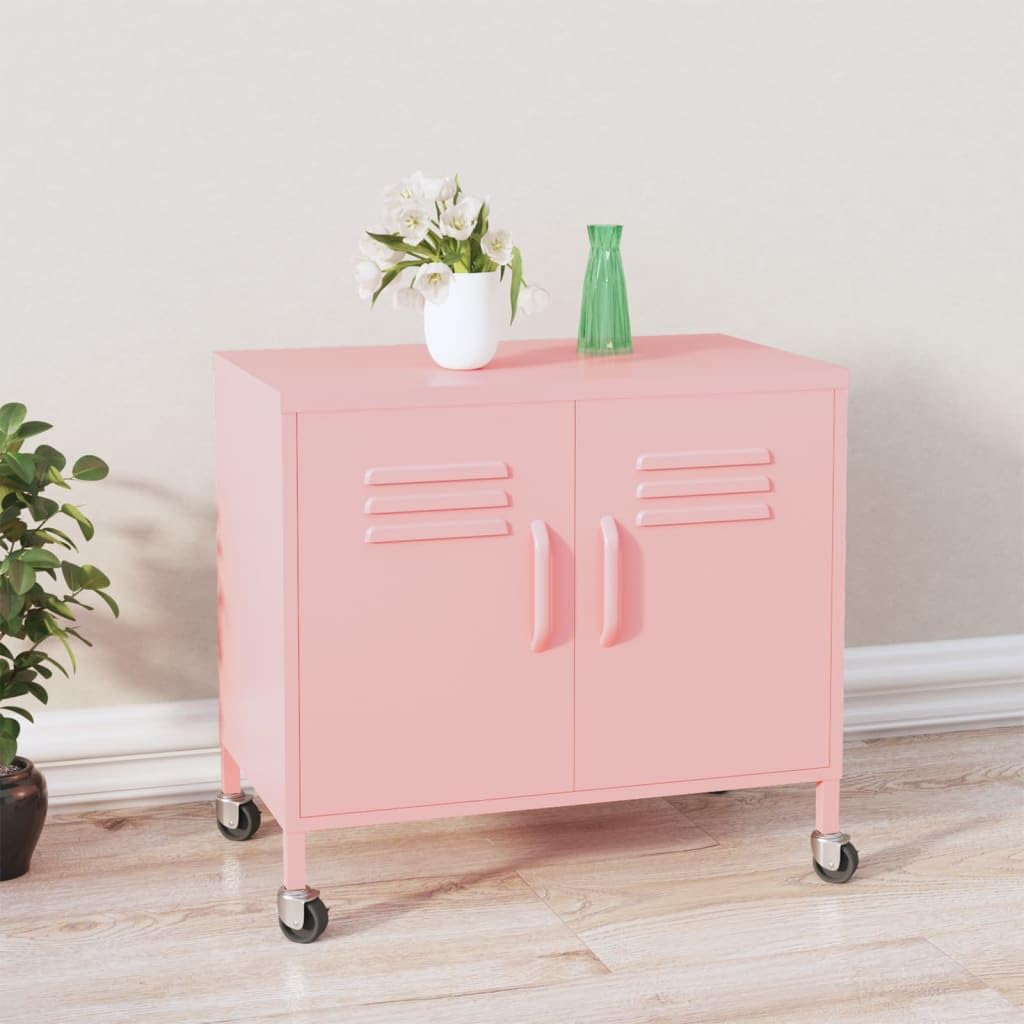 Meuble de rangement rose pour optimiser les petits espaces