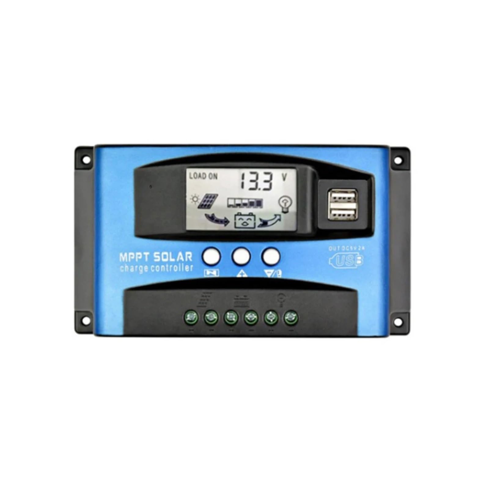 Solar Charge Controller, MPPT Solar Charge Controller LCD Display 30A 40A 50A 60A 100A Panel Battery Regulator Dual USB 12V 24V(50A)