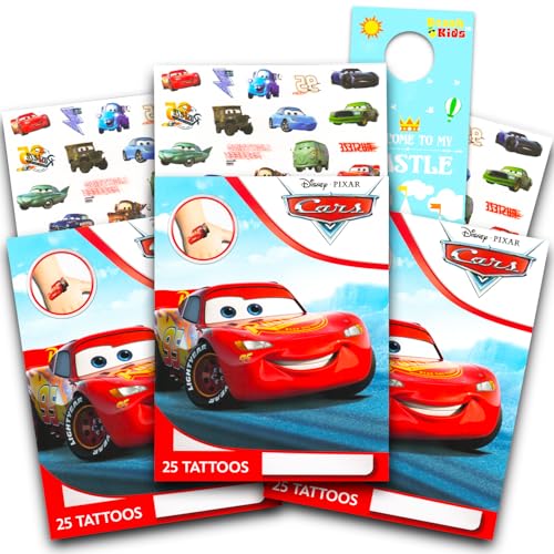 Disney Studios Cars Tattoos - 75 Assorted Cars 3 Temporary Tattoos