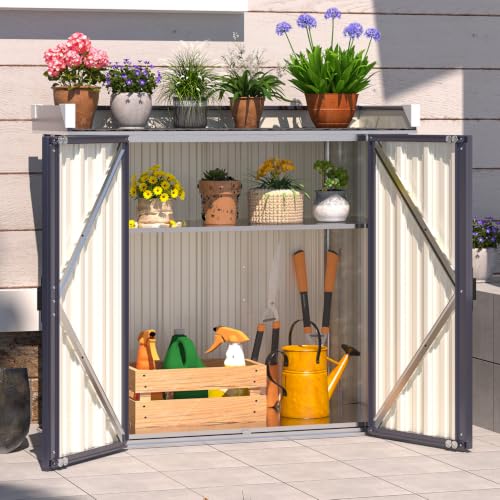Image of AECOJOY Outdoor Storage Cabinet Waterproof with Floor & Adjustable Shelves