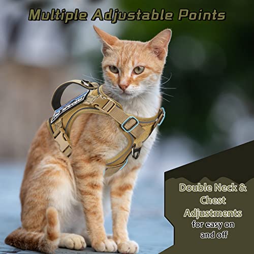 Large Tactical Cat Harness,No Pull Cat Harness For Outdoor Walking,Reflective Adjustable Cat Vest #TOP5