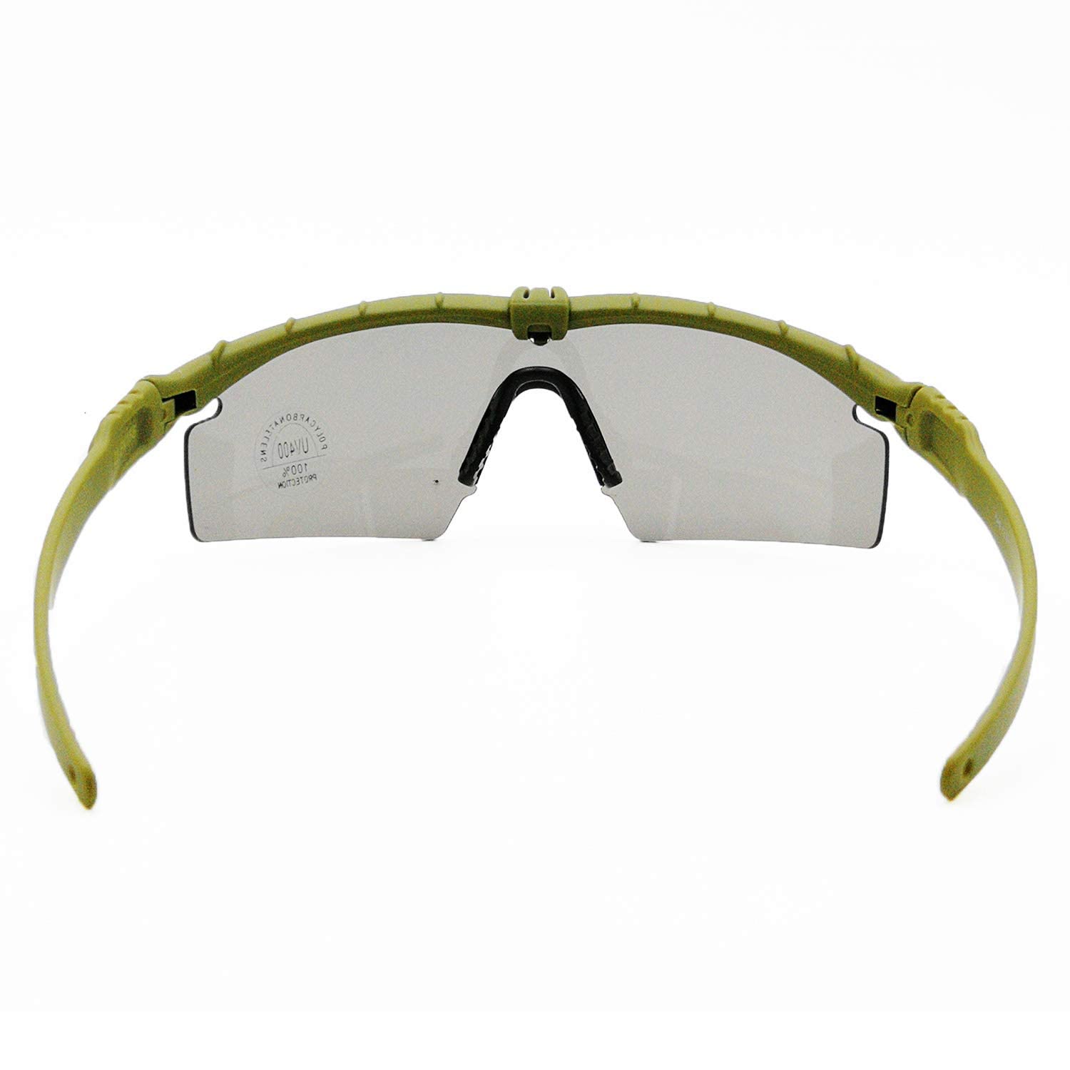 Occhiali di protezione tattici professionali polarizzati balistici M 3.0 UV400 occhiali di protezione telaio tiro gafas sport all'aria aperta escursioni in bicicletta paintball occhiali (Verde 4lenti)