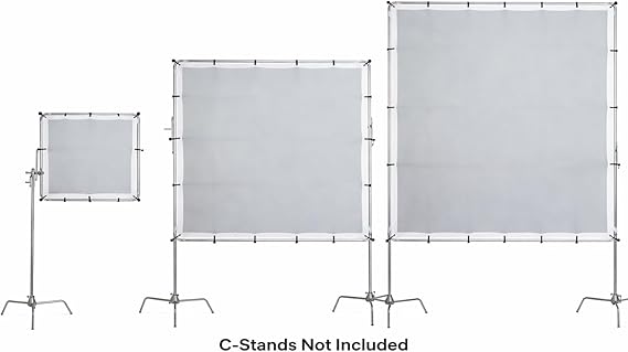 Glide Gear BFS 100 Butterfly Scrim 4x4, 6x6, 8x8 Diffuser 3 Nylon Silks, Quick-Setup Frame, C-Stand Clamps Included