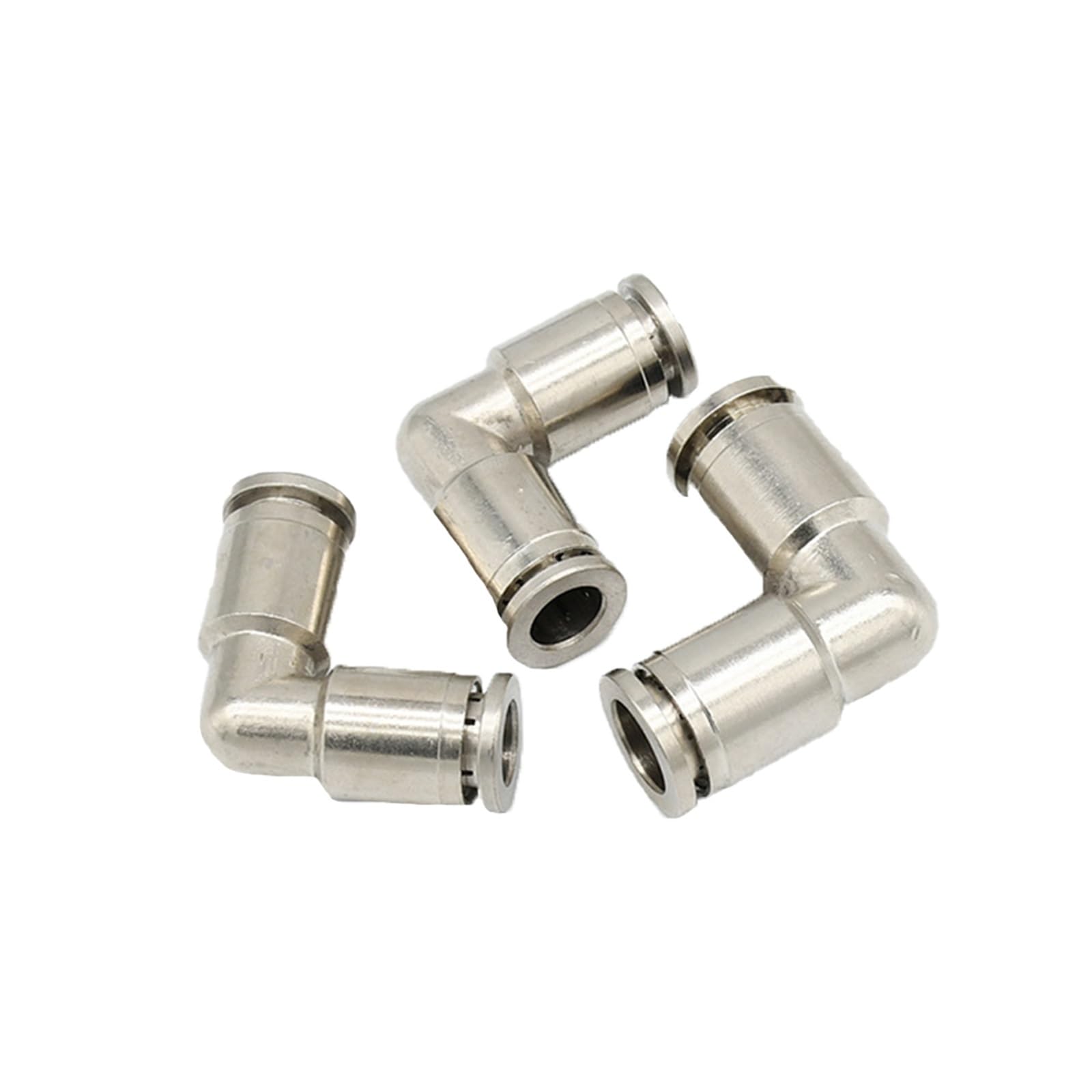 racores rápidos para conductos de aire, Conector rápido neumático de latón niquelado de 4 a 16 mm (paquete de 4)(Pv-4)