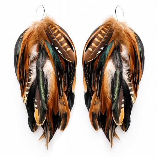 Fashmorous Dangle Earrings for Women Fashion Nature Feather Boho Style