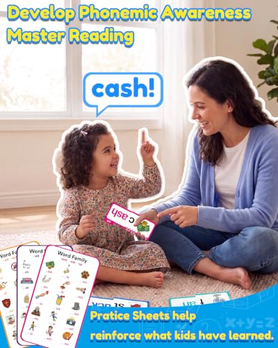 Phonics Flash Cards Word Family Flip Book, 30 Read and Rhyme Flip Books and 10 Test Cards, Sight Words Learn to Read Games for Kids Ages 4-8, Kindergarten Preschool Educational Learning Toys Activity - Image 5