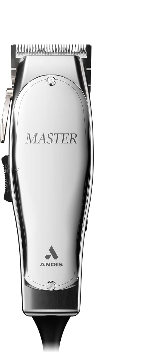 Cortapelos Andis 01815 Master con cuchilla ajustable, 14000 SPM, plateado | La cuchilla en T de acero al carbono ajusta 000-1, motor giratorio de alto par, cortapelos profesional para hombres