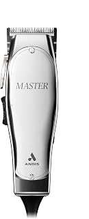 Andis 01815 Master Adjustable Blade Clipper - Professional Carbon Steel T-Blade Hair Trimmer, 14,000 SPM Motor, Silver