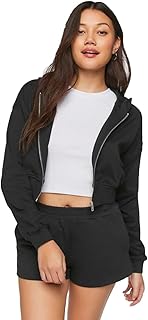 فور ايفر 21 جاكيت بلايز رياضية للنساء، مقاس M، لون اسود