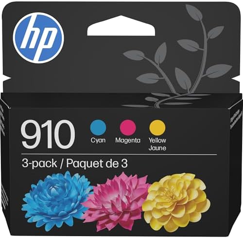 HP 910 Cyan, Magenta, Yellow Ink Cartridges (3-Pack) | Works with OfficeJet 8010, 8020 Series, OfficeJet Pro 8020, 8030 Series | Eligible for Instant Ink | 3YN97AN - View 3
